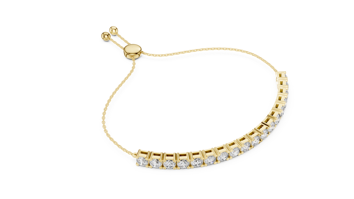Minimal Diamond Tennis Bracelet with Adjustable Chain Closure