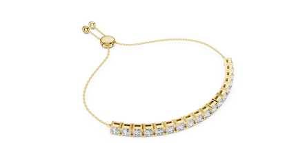 Minimal Diamond Tennis Bracelet with Adjustable Chain Closure