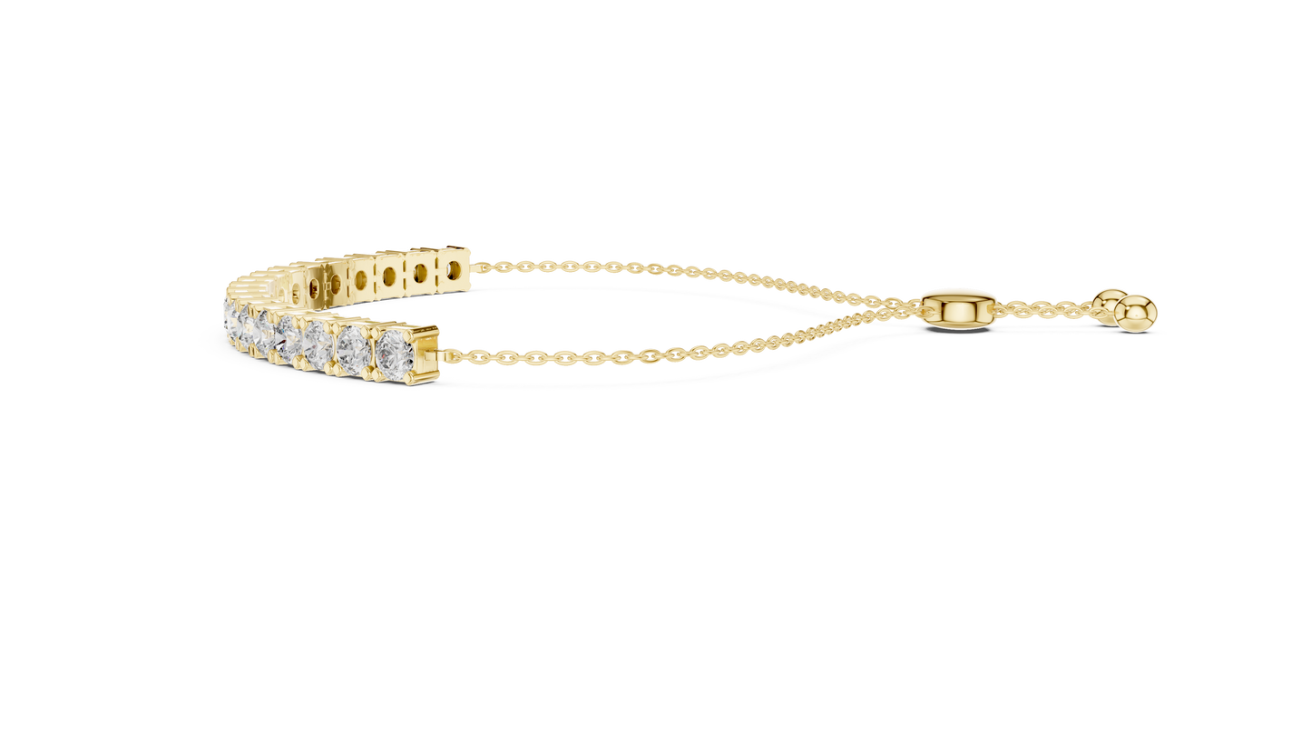 Minimal Diamond Tennis Bracelet with Adjustable Chain Closure