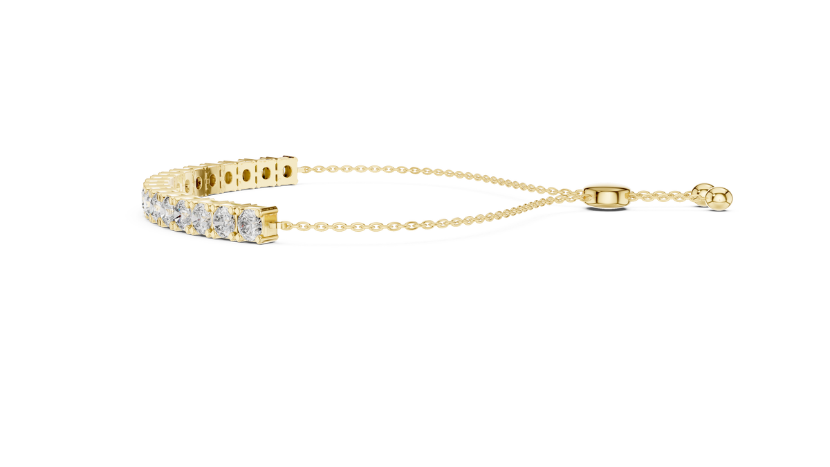Minimal Diamond Tennis Bracelet with Adjustable Chain Closure