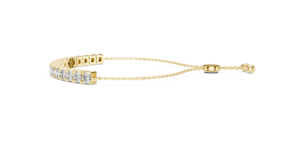 Minimal Diamond Tennis Bracelet with Adjustable Chain Closure