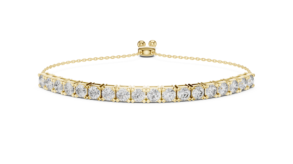 Minimal Diamond Tennis Bracelet with Adjustable Chain Closure