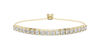 Minimal Diamond Tennis Bracelet with Adjustable Chain Closure