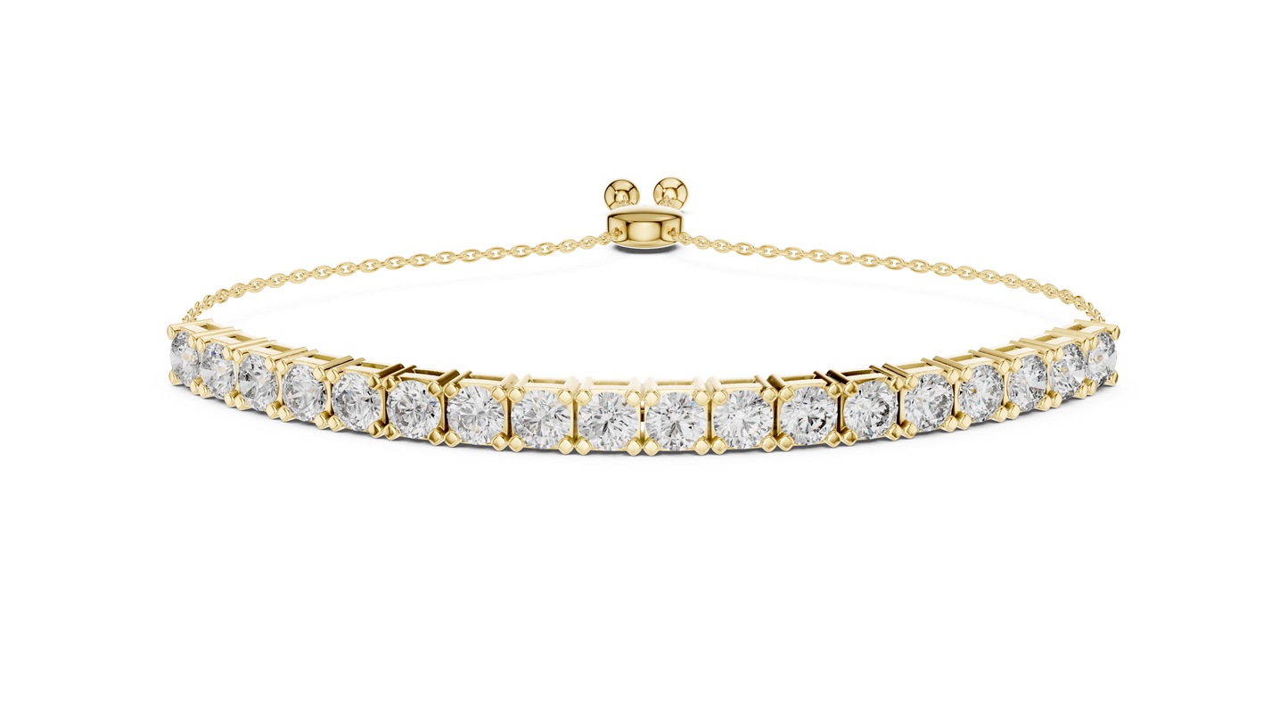 Minimal Diamond Tennis Bracelet with Adjustable Chain Closure