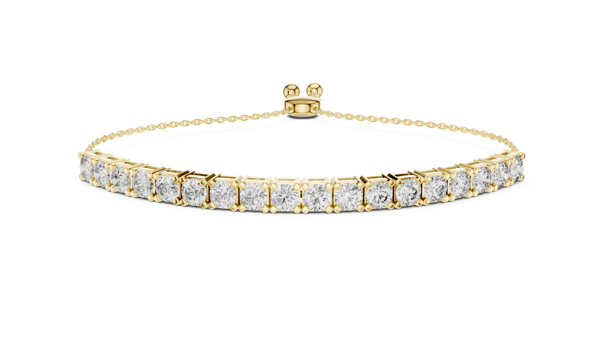 Minimal Diamond Tennis Bracelet with Adjustable Chain Closure