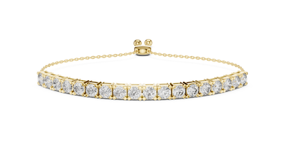 Minimal Diamond Tennis Bracelet with Adjustable Chain Closure