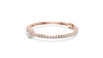 Center Glow Diamond Bracelet – Elegant Halo Style
