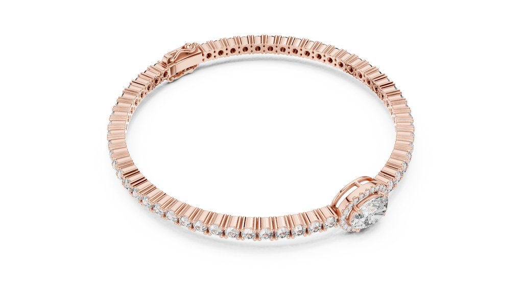 Center Glow Diamond Bracelet – Elegant Halo Style