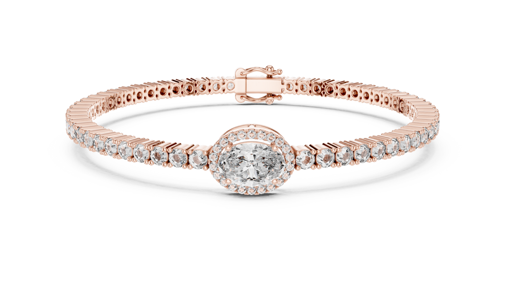 Center Glow Diamond Bracelet – Elegant Halo Style