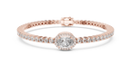 Center Glow Diamond Bracelet – Elegant Halo Style