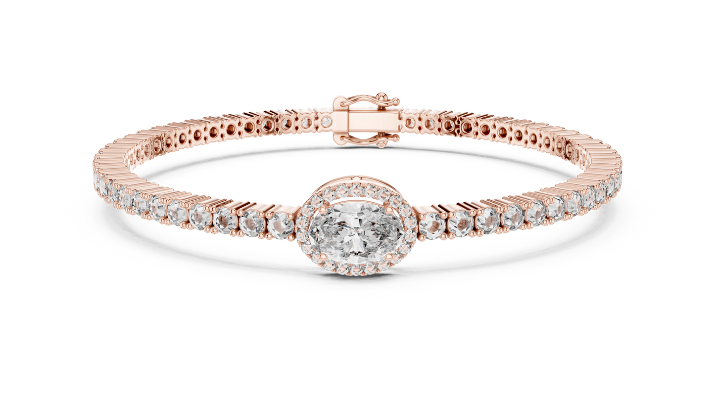 Center Glow Diamond Bracelet – Elegant Halo Style