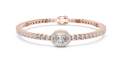 Center Glow Diamond Bracelet – Elegant Halo Style
