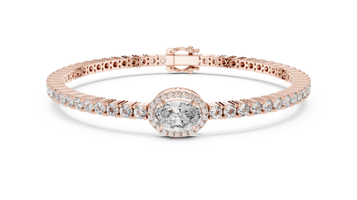 Center Glow Diamond Bracelet – Elegant Halo Style