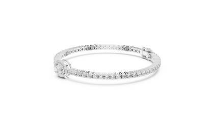 Center Glow Diamond Bracelet – Elegant Halo Style