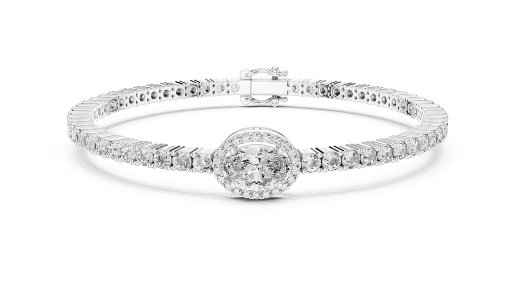 Center Glow Diamond Bracelet – Elegant Halo Style
