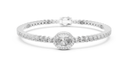 Center Glow Diamond Bracelet – Elegant Halo Style