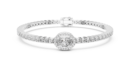 Center Glow Diamond Bracelet – Elegant Halo Style