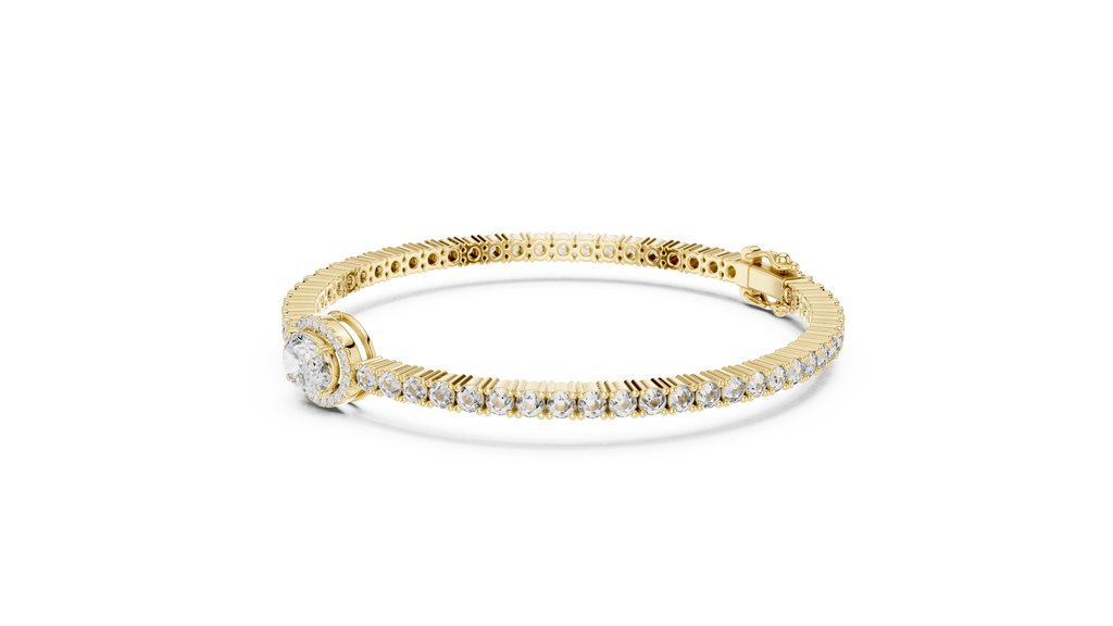 Center Glow Diamond Bracelet – Elegant Halo Style