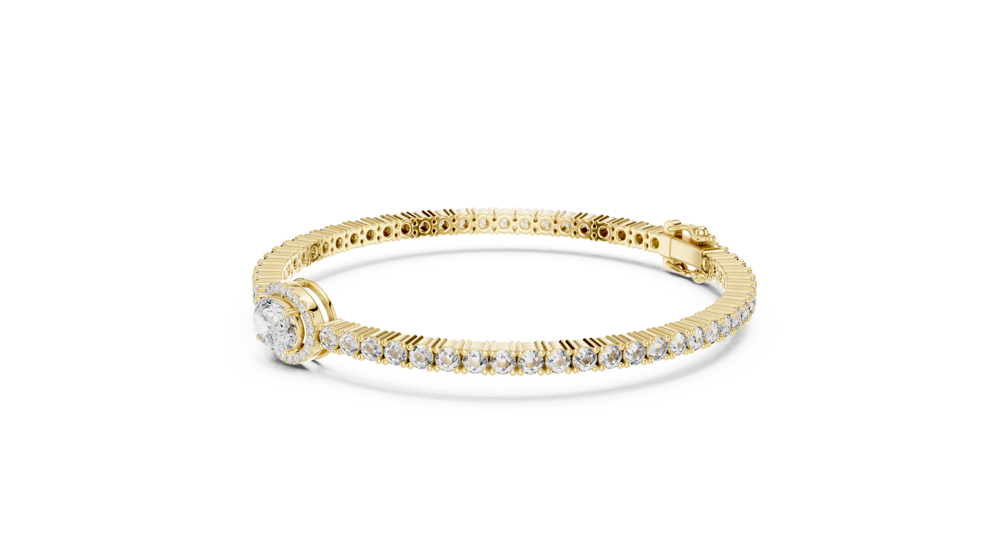 Center Glow Diamond Bracelet – Elegant Halo Style