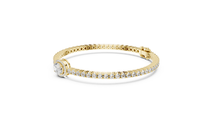 Center Glow Diamond Bracelet – Elegant Halo Style