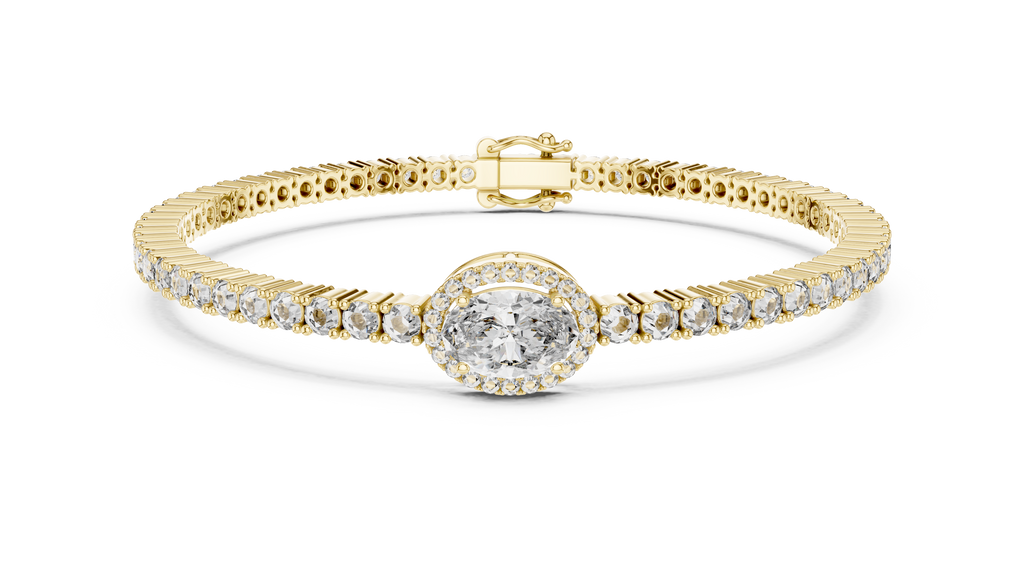 Center Glow Diamond Bracelet – Elegant Halo Style