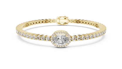 Center Glow Diamond Bracelet – Elegant Halo Style