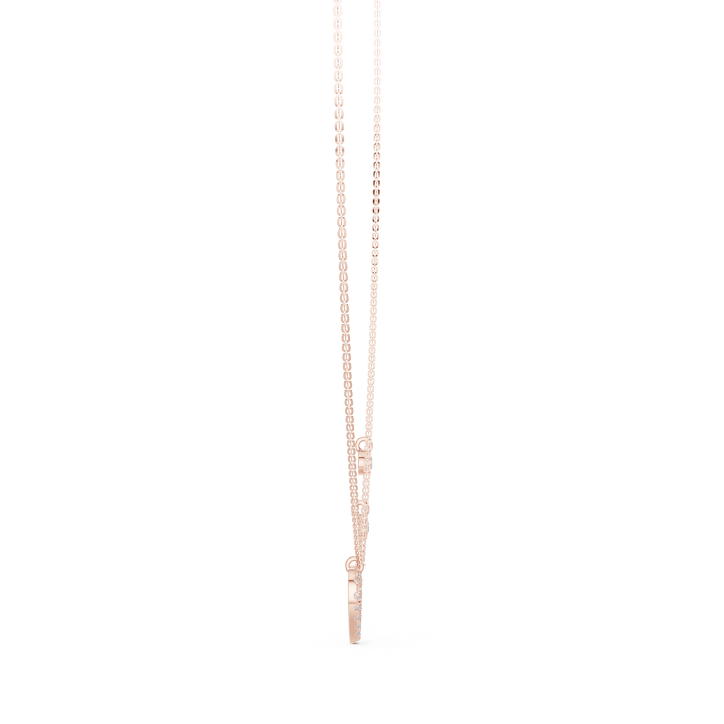 Stylish Diamond Heart Charm  Necklace.