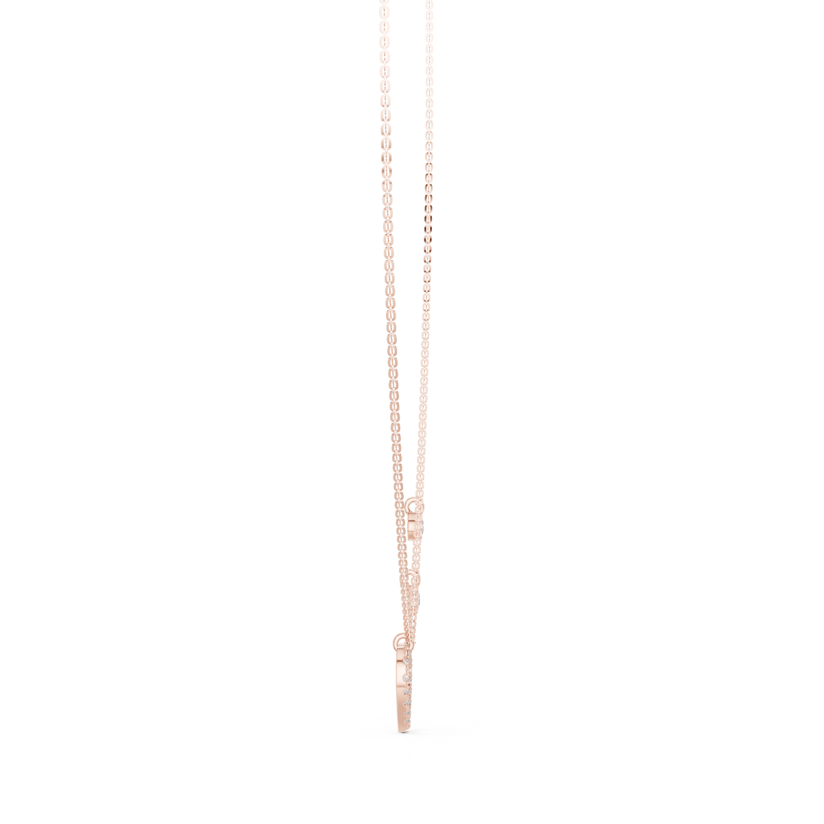 Stylish Diamond Heart Charm  Necklace.