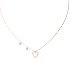 Stylish Diamond Heart Charm  Necklace.