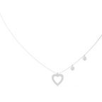 Stylish Diamond Heart Charm  Necklace.