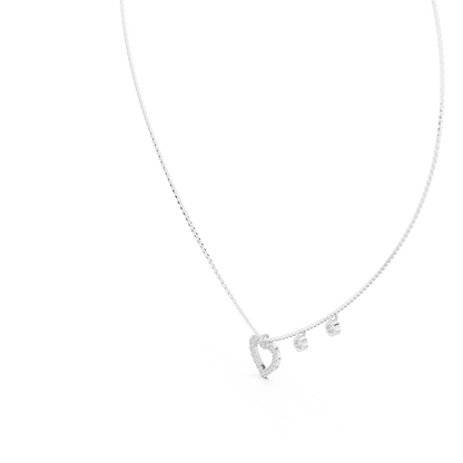 Stylish Diamond Heart Charm  Necklace.
