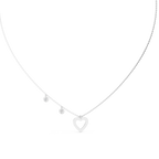 Stylish Diamond Heart Charm  Necklace.