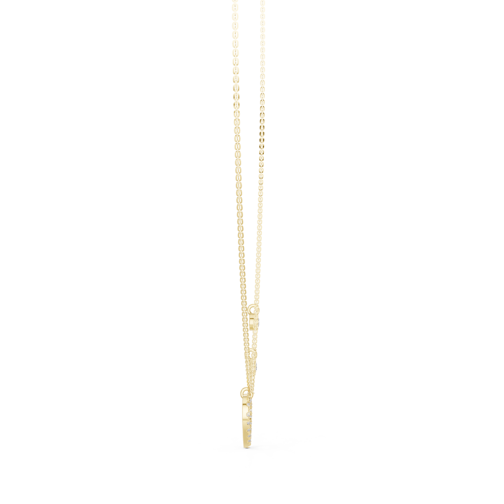Stylish Diamond Heart Charm  Necklace.