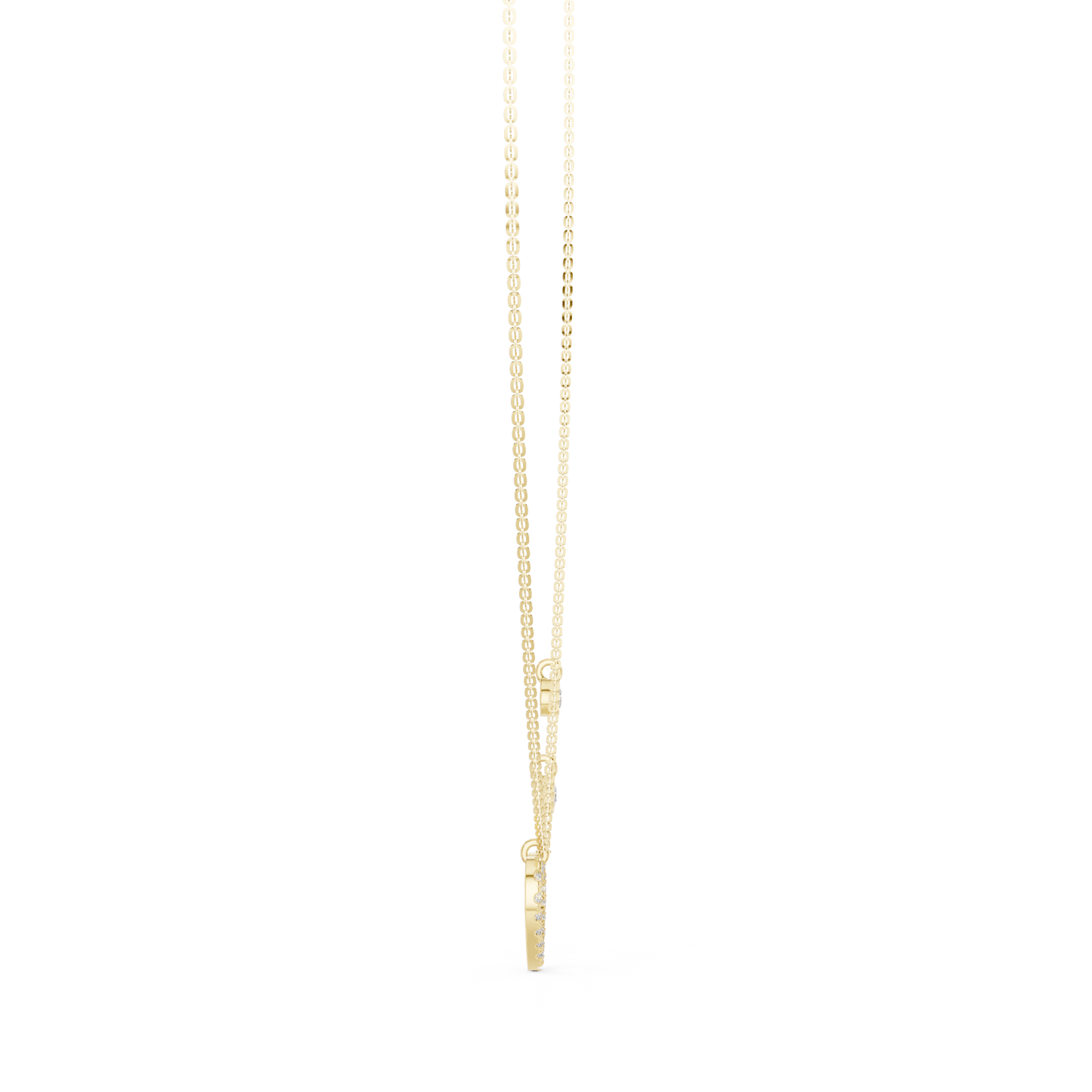 Stylish Diamond Heart Charm  Necklace.
