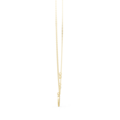 Stylish Diamond Heart Charm  Necklace.