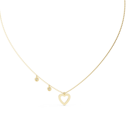 Stylish Diamond Heart Charm  Necklace.