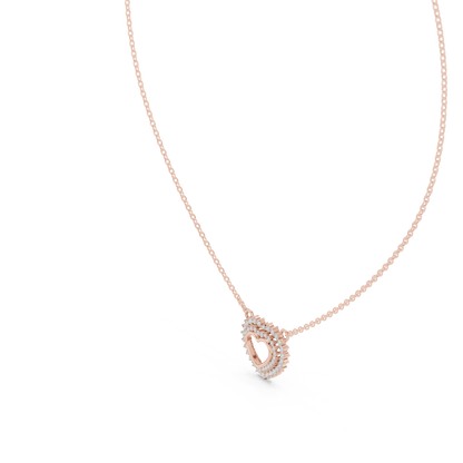 Luxury Rose Gold Heart Necklace with Sparkling Diamonds
