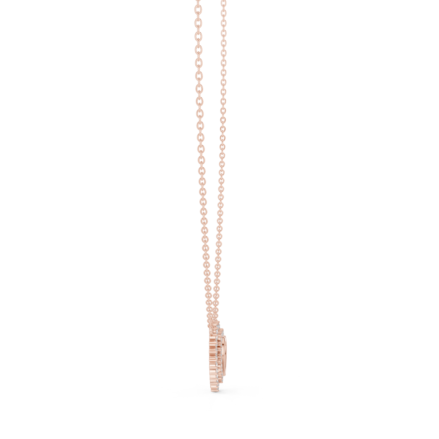 Luxury Rose Gold Heart Necklace with Sparkling Diamonds