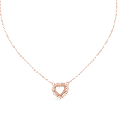 Luxury Rose Gold Heart Necklace with Sparkling Diamonds