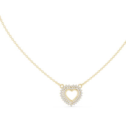 Luxury Rose Gold Heart Necklace with Sparkling Diamonds