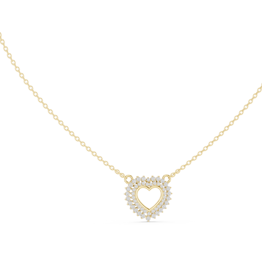 Luxury Rose Gold Heart Necklace with Sparkling Diamonds