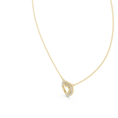 Luxury Rose Gold Heart Necklace with Sparkling Diamonds