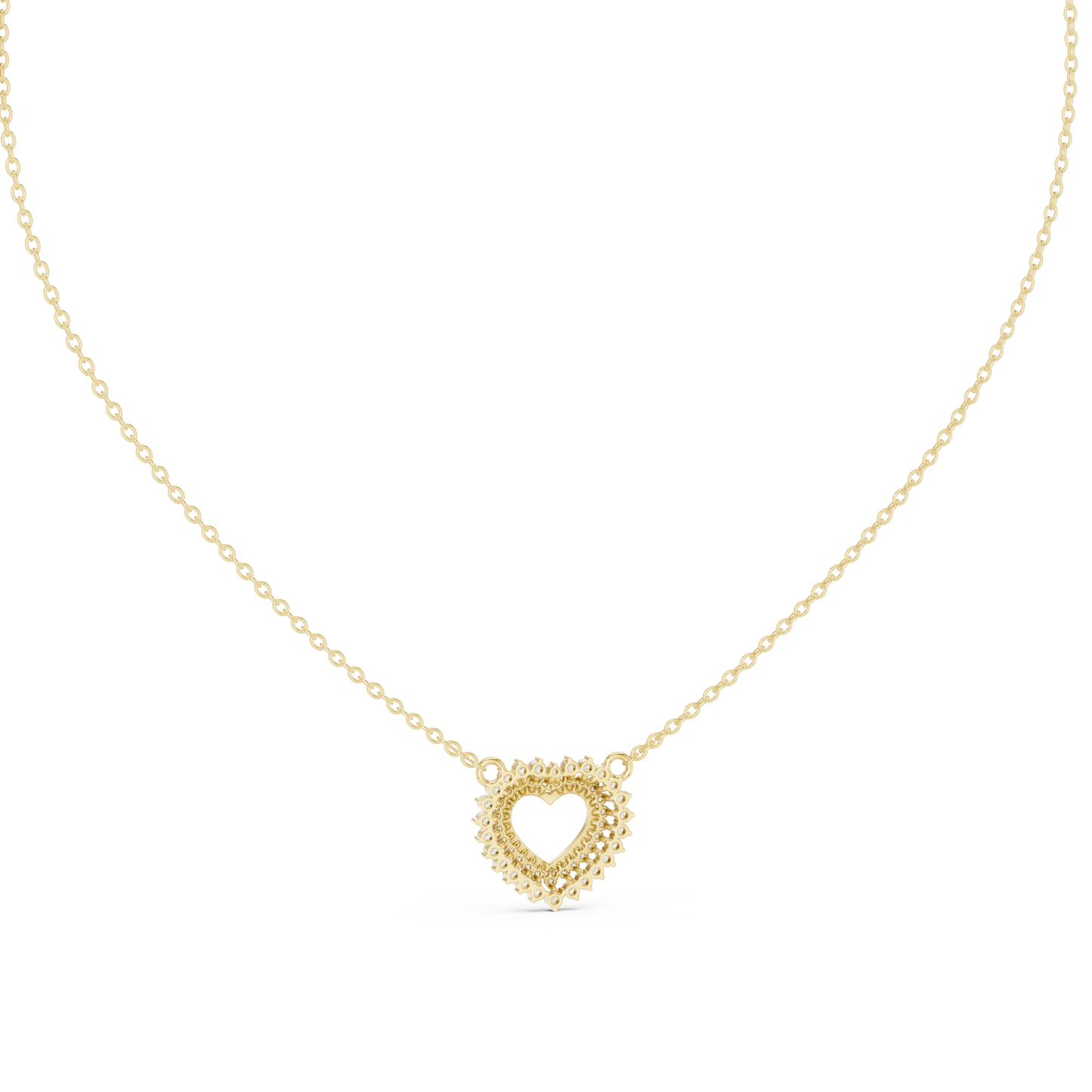 Luxury Rose Gold Heart Necklace with Sparkling Diamonds
