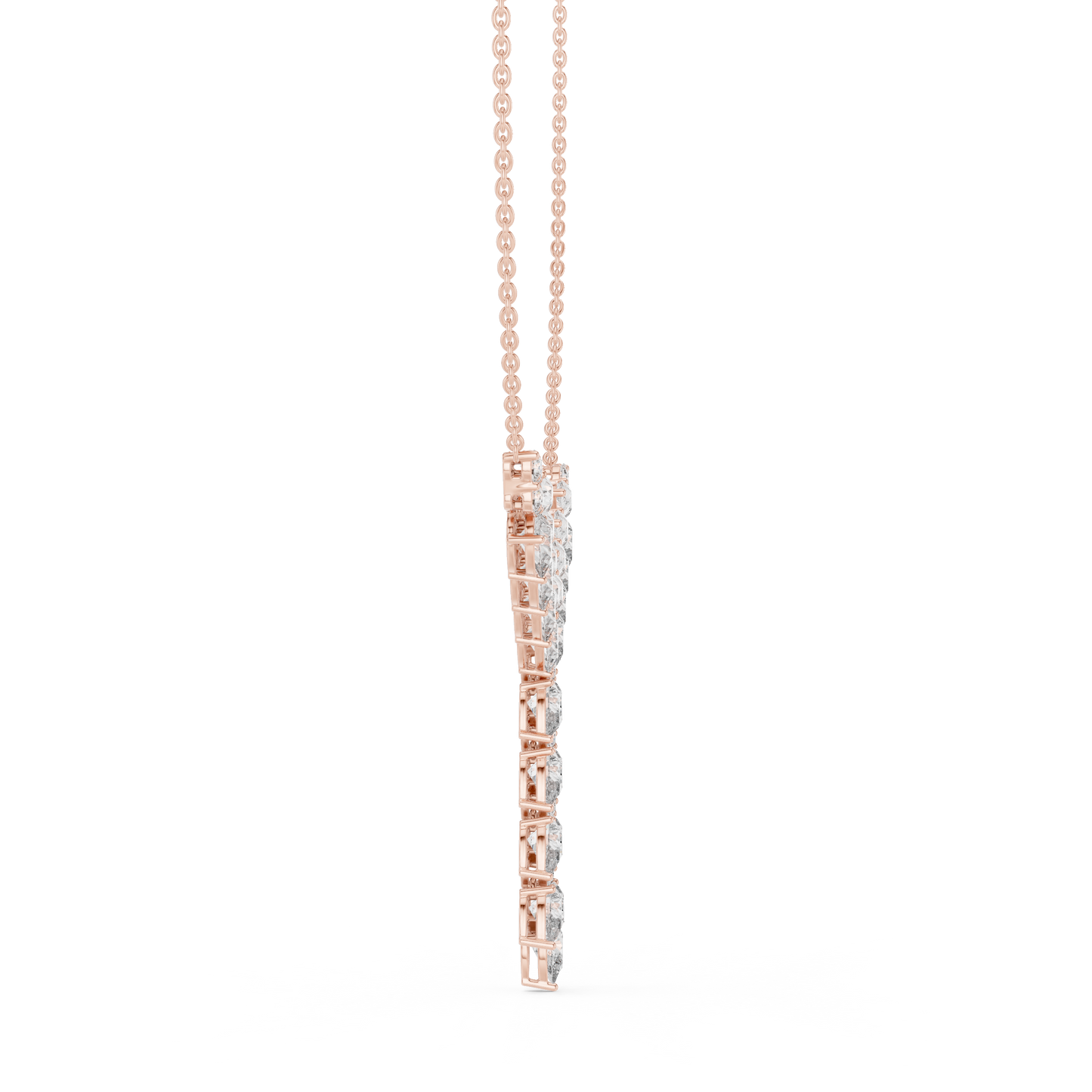 Diamond Drop Necklace with  Stones