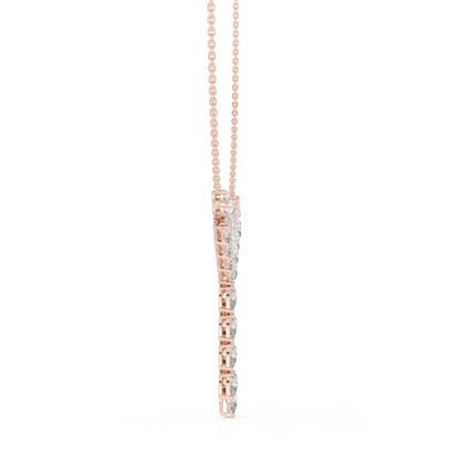 Diamond Drop Necklace with  Stones