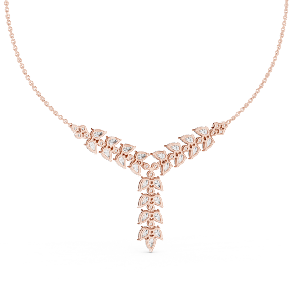 Diamond Drop Necklace with  Stones