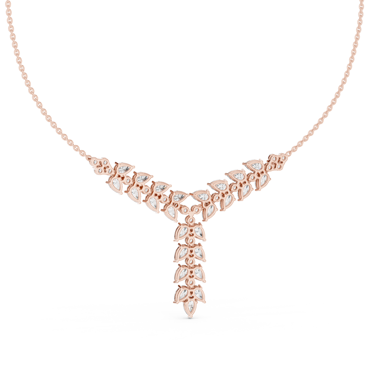 Diamond Drop Necklace with  Stones