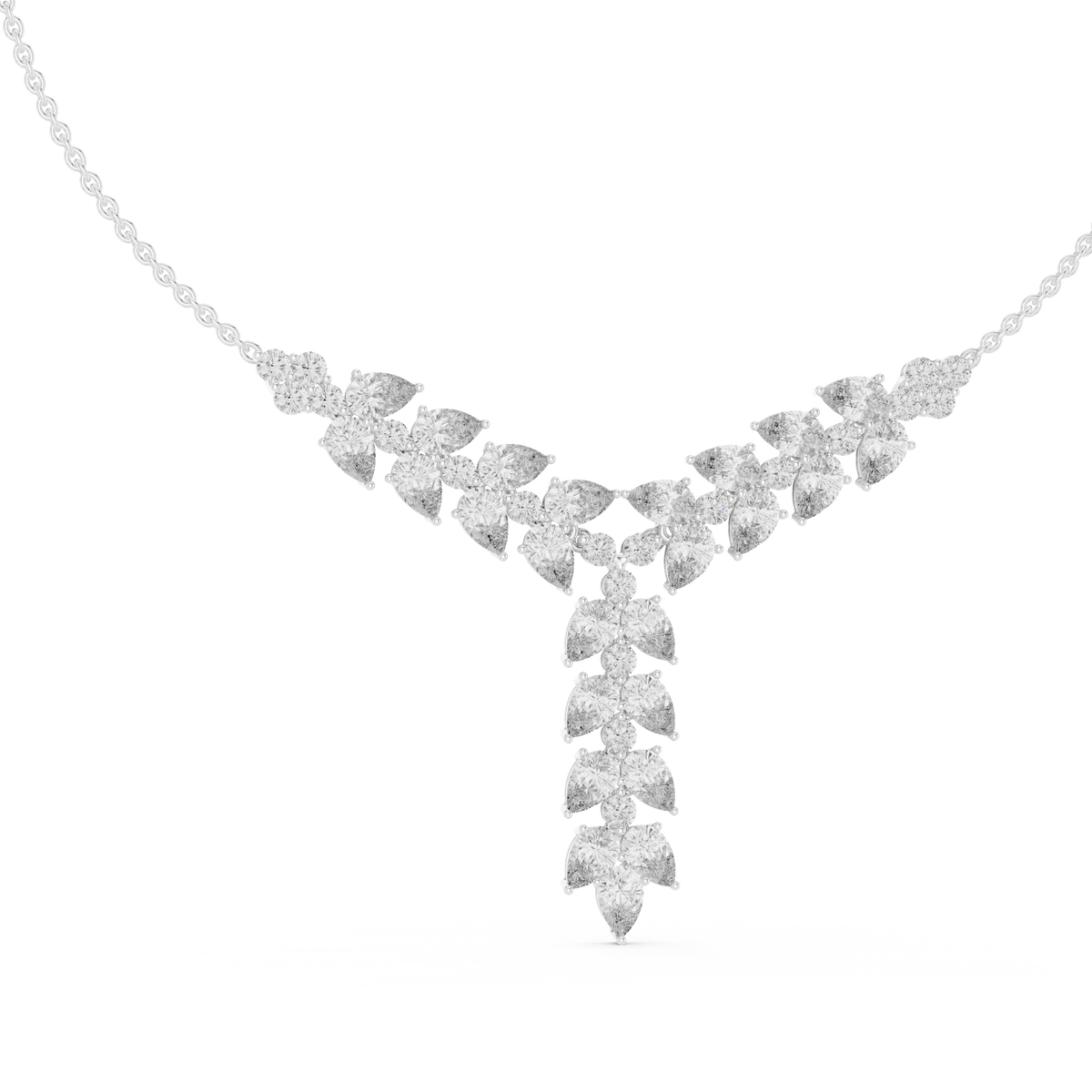 Diamond Drop Necklace with  Stones