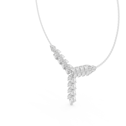 Diamond Drop Necklace with  Stones