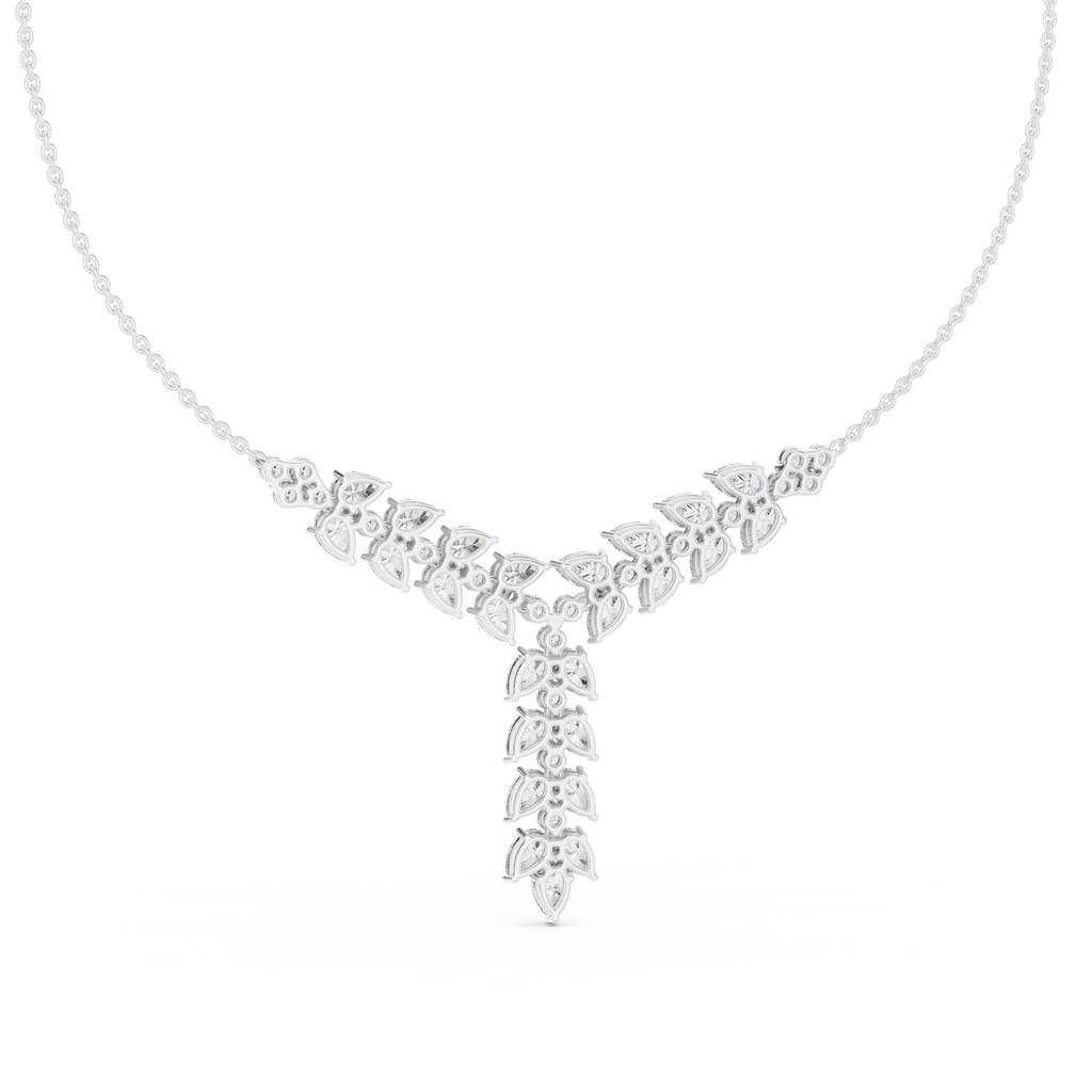 Diamond Drop Necklace with  Stones